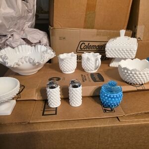 Impressive Vintage 1950's Fenton Hobnail Bundle (Read Description)